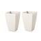Glitzhome® 23" Eco-Friendly Oversized Faux Concrete Square Fluted Pot Planters, 2ct.
